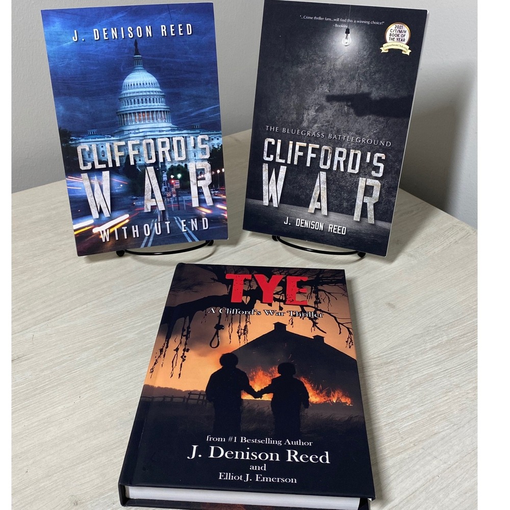 J Denison Reed Cliffords War Signed Book Set 1st Ed Thriller Series Paper Hard